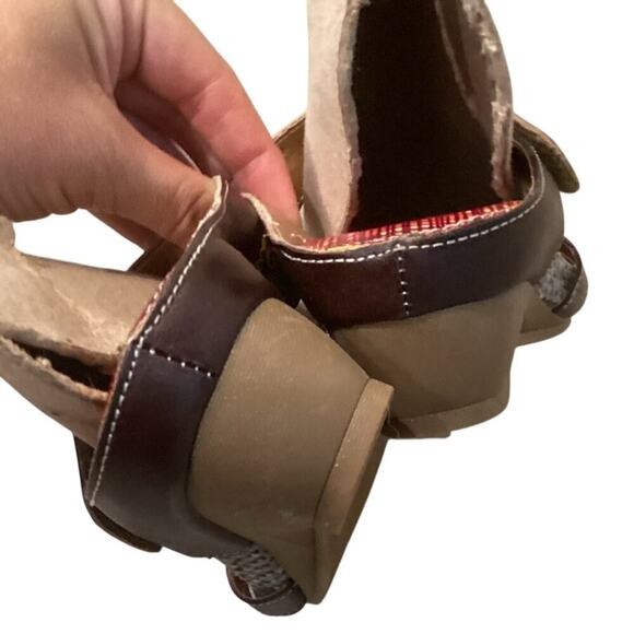 Socofy Womens Leather Slides US 8 8.5 EU 39 Sandals Floral Artsy Colorful Fairy - Picture 9 of 11